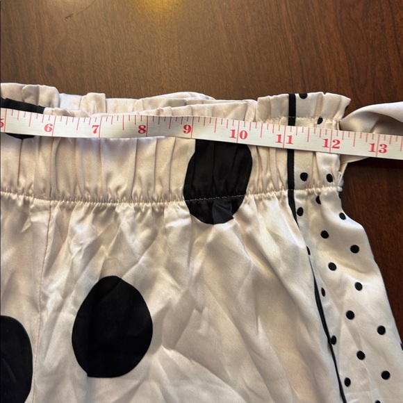 Victoria's Secret Black Polka Dot Silky Tie Waist Wide-Leg PJ Pants - Picture 6 of 8